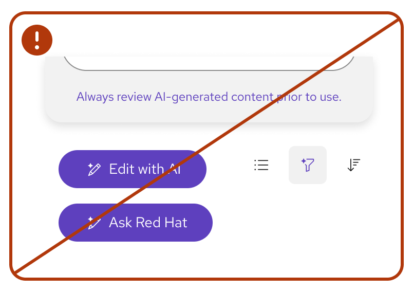Crossed out example UI, where the button components have been colored purple